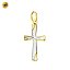  Cruz liso de oro 18k bicolor hueco